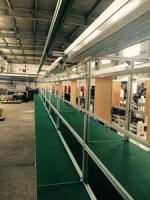pvc belt with work tables motorcycle mobile phone led light assembly line
