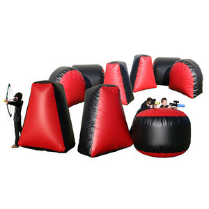pvc inflatable wall lasertag speedball paintball dorito bunkers obstacle field for adult