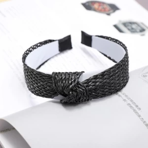Q673 Creative Rattan Wide-brimmed Headband Hand-knitted Cross Knotted Simple Headband Hairbands