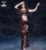 QC2777 Wuchieal Modal and Mesh Sexy Lady Belly Dance Training Wear
