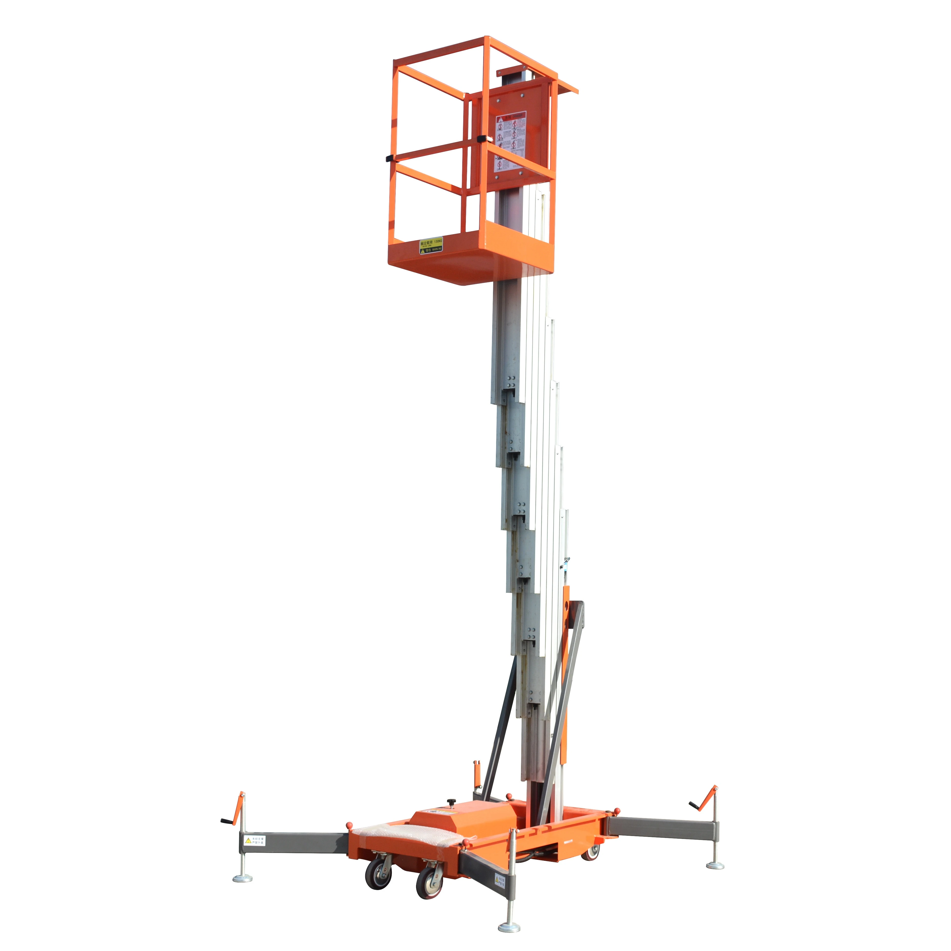 Qiyun Aluminum Alloy Lift Table Single Post Mast Aerial Work Platform Lift lifting height 8m