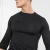 Import Quick Dry Crewneck Custom Mens Compression Shirt  muscle training 3/4 sleeve Sports t-shirt in black from China