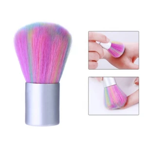 Rainbow Hair Powder Paint Nail Tool Short Handle Nail Cleaning Nail Art Dust Clean Brush