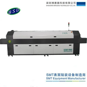 Reflow soldering machine oven of smt line,help to fix components on PCB,up 8 zones down 8 zones hot air circulation BSD- F835