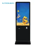 Restaurant ticket printer floor stand touch screen self service payment kiosk 43 inch with ticket printer