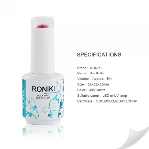 RONIKI 2020 hot selling soak off gel nail polish wholesale private label color organic non toxic nail polish uv gel