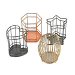 Rose gold metal pencil pen holder hexagon desk organizer idea gift for office home stationery supplies make brush storage