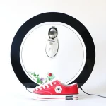 Round maglev shoe display rack  rotating display stand magnetic levitation products