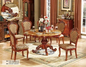 Round marble top dining table with rotating centre NG5631&amp;NG2885