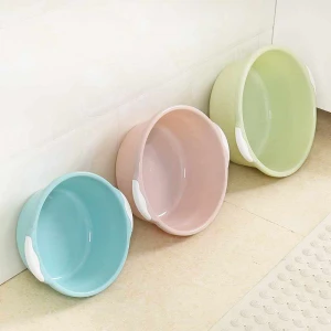Round Plastic Tubs Children Washbowl Household With Double Ears Hand Wash Tubs
