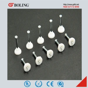 round type nail plastic cable clip, small size cable clip, nail clip