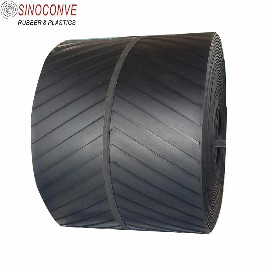 rubber fabric ribbed EP Chevron conveyor belt