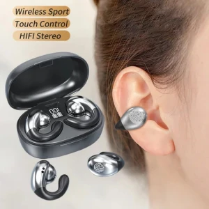 S29 Bone Conduction  Ear Clip Earring True Wireless Headphones With Mic Touch Control Earbuds Sports Headsets