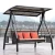 Import SC14  Cheap Rattan swing chair outdoor Patio furniture garden 3 seats swinging chairs from China