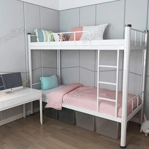 School furniture dormitory metal frame military bed iron dorm bunk bed adult double metal steel bed