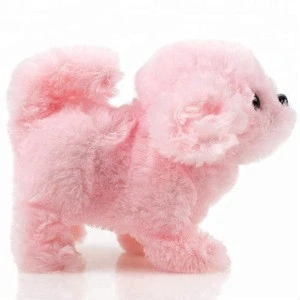 Senjohn walking barking pink pet puppy electronic battery powered custom plush dog toy
