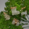 Set of 4 transparent glass christmas item hanging ornaments Glass baubles hanging on a Christmas tree