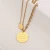 Import Simple Chain Round Metal Texture Pendant Necklace Stainless Steel Jewelry Necklaces Choker Gold Plated Jewelry from China