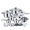 simple design 21pcs stainless steel cookware set induction cooking pot with thermometer