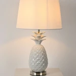 Simple Designs Family Bedroom Beside White Rivet Pineapple Ceramic Table Lamp