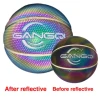 Size 7 Shiny Basketball Glow in the dark Custom Luminous Reflective Basketball Holographic Glowing Balls