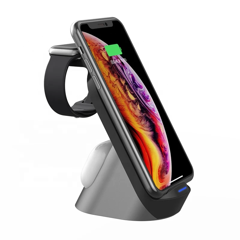 smart portable mobile  15w cell holder 3 in 1 wireless phone charger