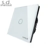Smartdust Luxury LED Indicator Toughened Glass Panel 1 Gang 2 Way Sensitive Electric Home Stair Wall Light Touch Switch