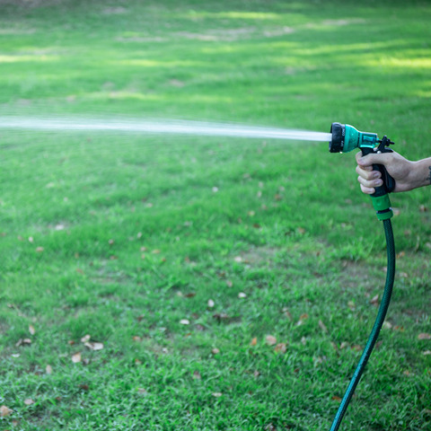 Buy Soft Grip 7 Pattern Hose Water Nozzle, Transparent Sprayer Gun from ...