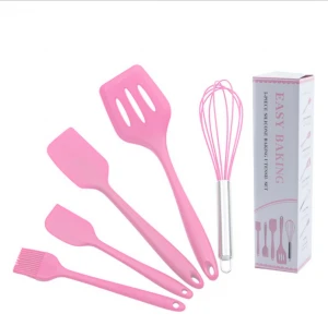 Soft silicone spatula utensil set safe Silicone kitchen utensils Set For Home or Picnic