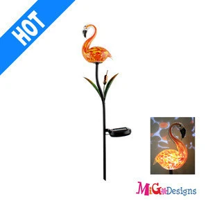 Solar Light with Timer Different Design Glass Flamigo Solar Garden Lights Stake Products - MG110166252