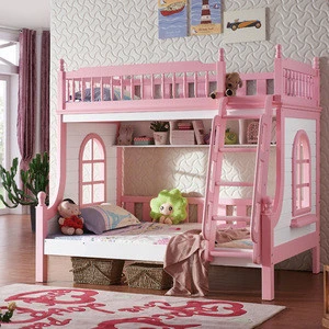 Solid wood bunk bed two layers of bed height bed