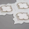Soulscrafts Glass and Statuary White Arabesque Marble Water Jet Mosaic