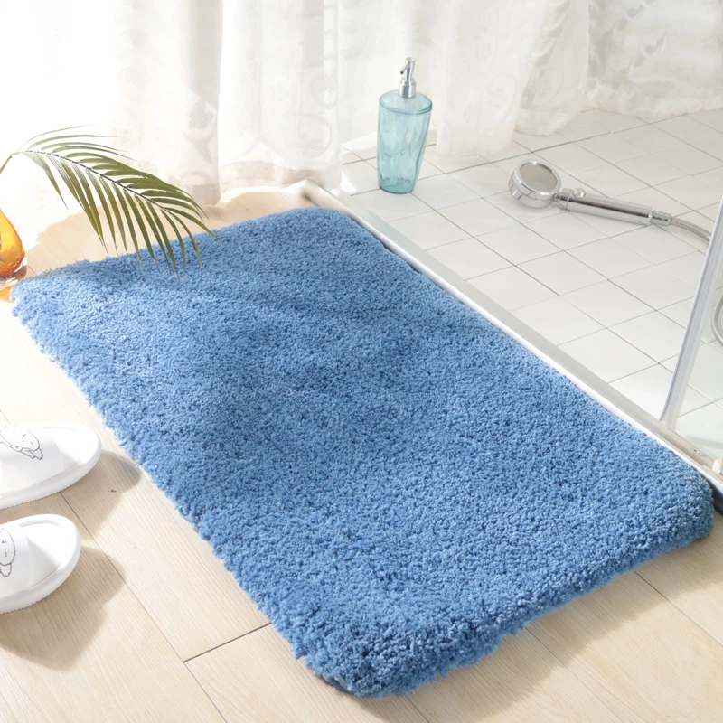 Source Factory Luxury Microfibre Soft Washable Bathroom Rugs Non Slip Shaggy Bath Mats Set 3 Pieces