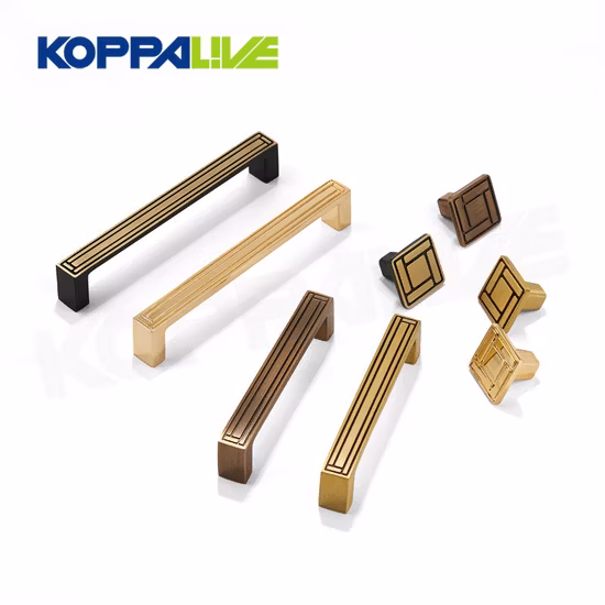 Koppalive Chinese Style Antique Bronze Furniture Brass Drawer Knobs Vintage Modern Square Kitchen Cabinet Door Handles and Pulls