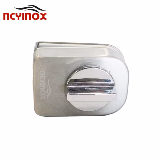 Stainless Steel Double Frameless Glass Sliding Door Center Lock with Keys