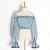 Import Spring Summer Chic Corset Bustier Top Collarless Shirt Sexy Tops Blue Long Puff Sleeve Denim Blouse Women from China