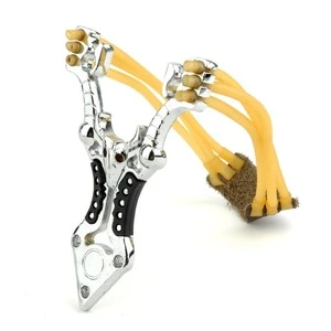 Stainless Alloy Powerful Slingshot Outdoor Shooting Rubber Band Gear Catapult