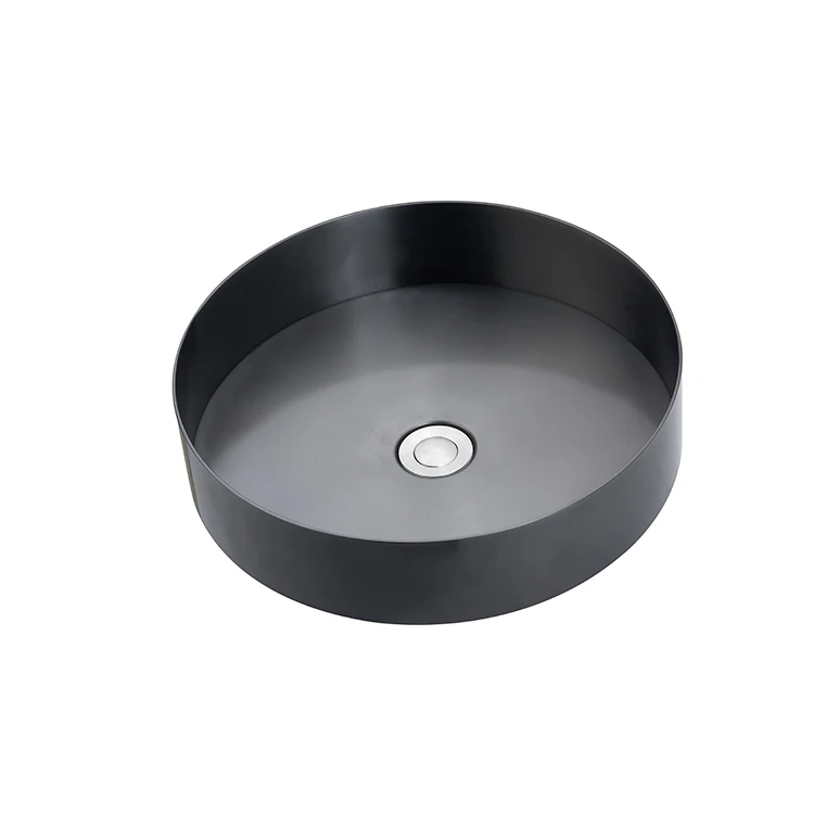 Stainless steel commercial bathroom sinks luxury artistic round wash basin