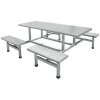 Stainless steel durable restaurant and canteen 4-people/6-people dining table and chair