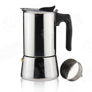 Stainless Steel Italian Coffee Maker Stovetop Espresso Maker Moka Pot Coffee (4cup) Pass LFGB certification Mini Coffee Maker