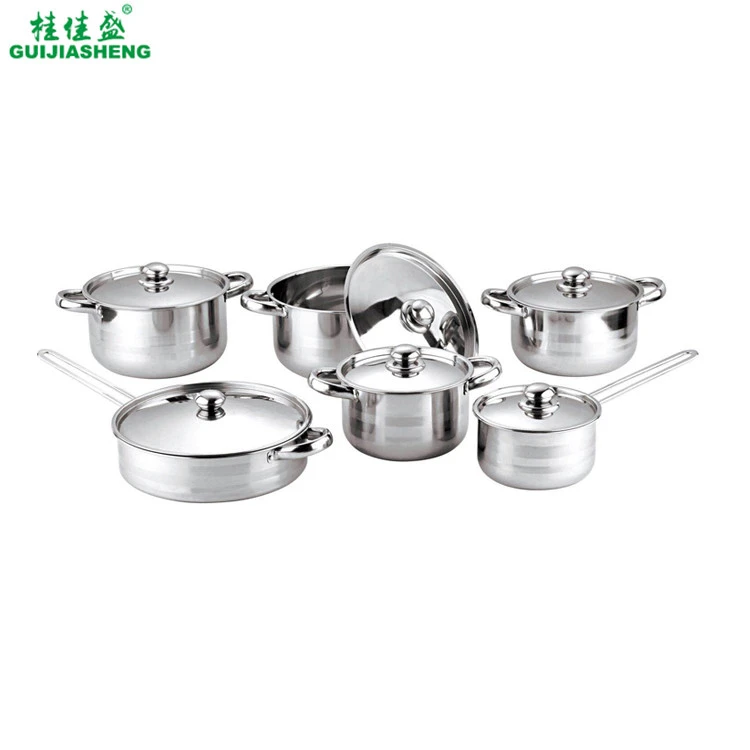 Stainless steel kitchen cookware sets, cooking soup stock pot and pan sets