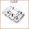 Stainless steel serving compartment food meat lunch plate tray for school