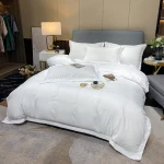 Summer Annes White Hotel Four Piece Set Can Be Customized Solid Color Five-star Hotel Linen Guesthouse White Bedding