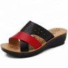 Summer Latest Design Pu Upper Rubber Outsole Wedge Ladies Women Sandal