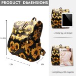 Sunflower Print Guitar Strap Backpack Convertible Backpack DOM-1081404