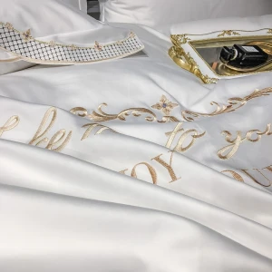 Super king size egyptian 100% cotton white bedsheet duvet embroidery bedding comforter sets luxury
