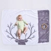 Super Soft Full Fleece Custom Panel Printed Monthly Baby Milestone Blanket for Baby