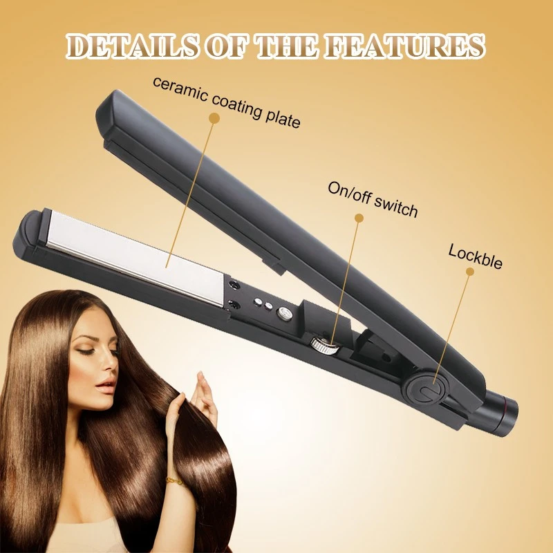 Support Customized High Quality Black Flat Iorn Hair Straightener Hair Straightening Tool