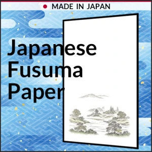 Thread filled fusuma paper with pattern line for Japanese sliding door (re-wet type)/Asahipen