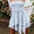 Import Tie waist smocked pompom trimed layered strapless short rompers womens sexy 2021 shorts bandeau playsuits from China